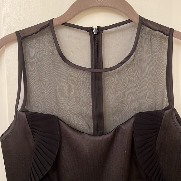 Sandro Black Dress with ruffles/sheer chest - Picture 5 of 10